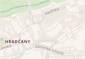 Hradčany v obci Praha - mapa části obce