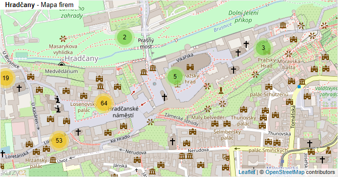 Hradčany - mapa firem