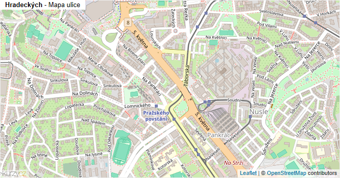 Hradeckých - mapa ulice