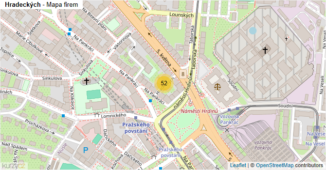 Hradeckých - mapa firem