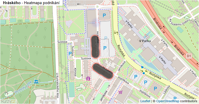 Hráského - mapa podnikání