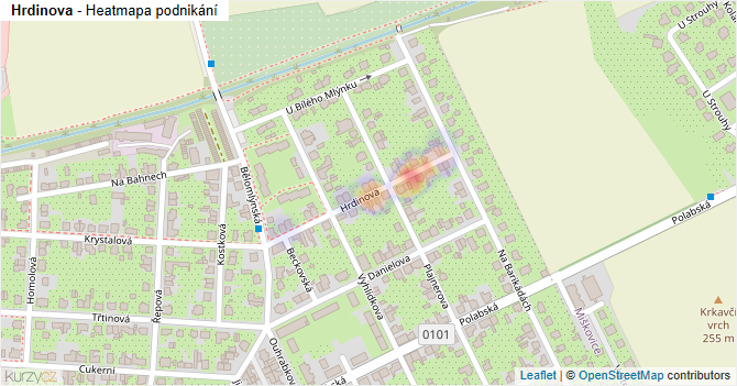 Hrdinova - mapa podnikání