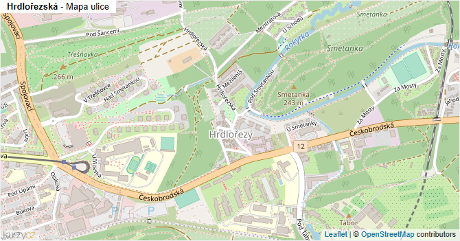 Hrdlořezská - mapa ulice