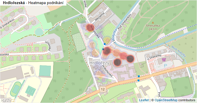 Hrdlořezská - mapa podnikání