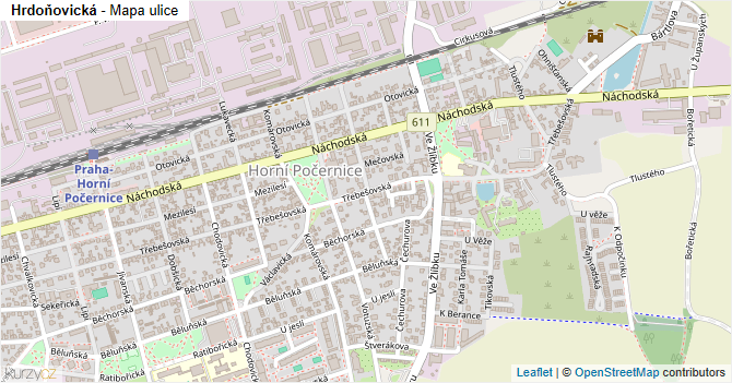 Hrdoňovická - mapa ulice