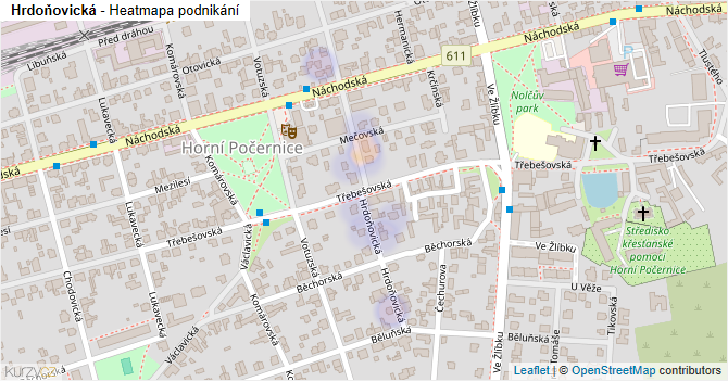 Hrdoňovická - mapa podnikání