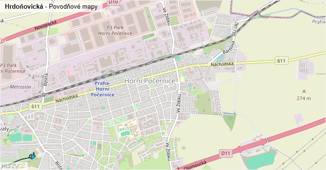 Hrdoňovická - záplavové mapy stoleté vody