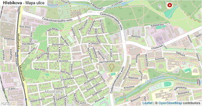 Hřebíkova - mapa ulice