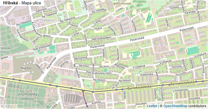 Hřibská - mapa ulice
