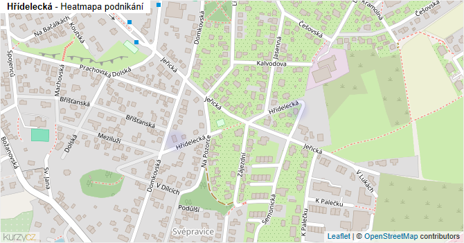 Hřídelecká - mapa podnikání
