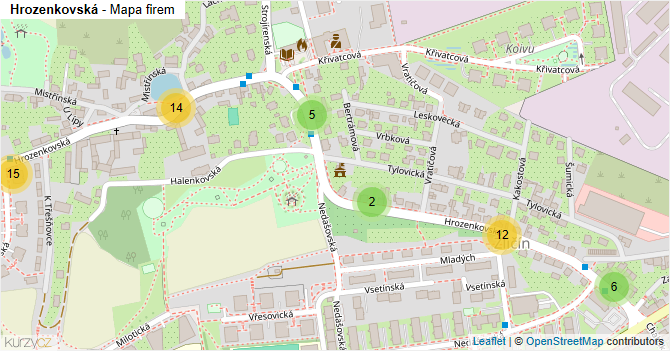 Hrozenkovská - mapa firem