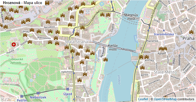 Hroznová - mapa ulice