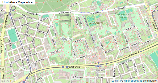 Hrubého - mapa ulice