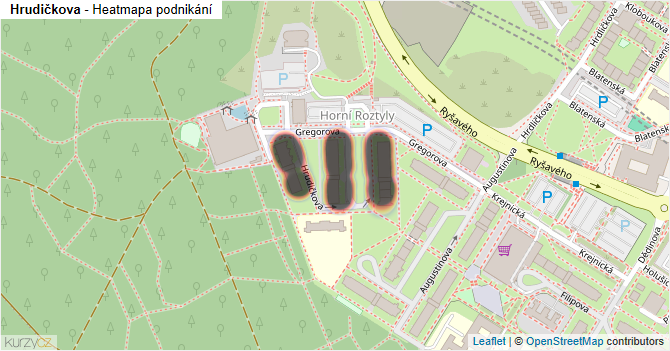 Hrudičkova - mapa podnikání