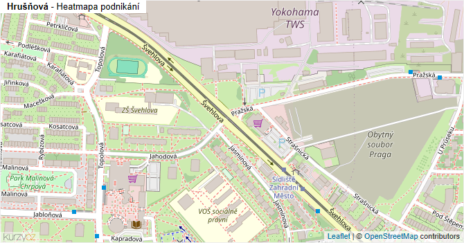 Hrušňová - mapa podnikání