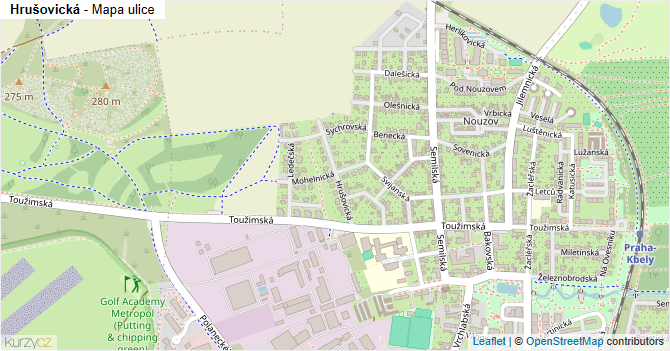 Hrušovická - mapa ulice