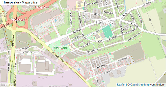 Hrušovská - mapa ulice