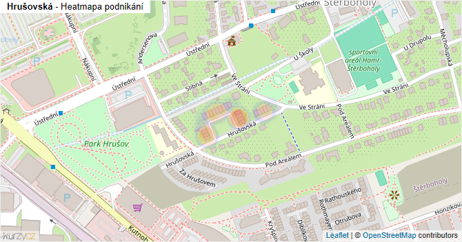 Hrušovská - mapa podnikání