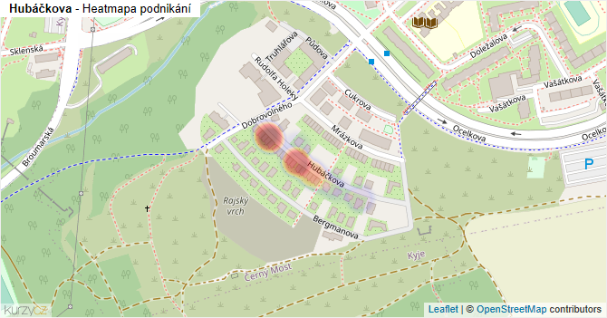 Hubáčkova - mapa podnikání