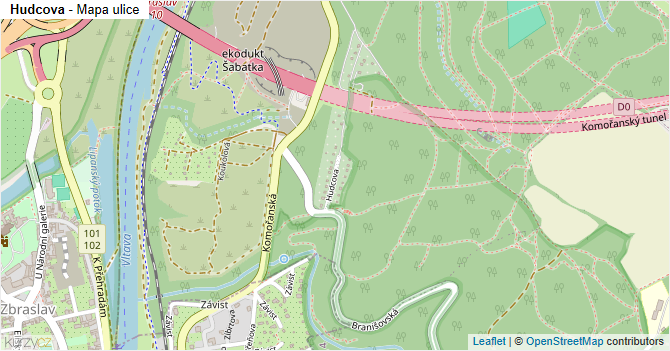 Hudcova - mapa ulice