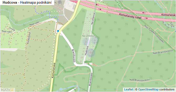 Hudcova - mapa podnikání