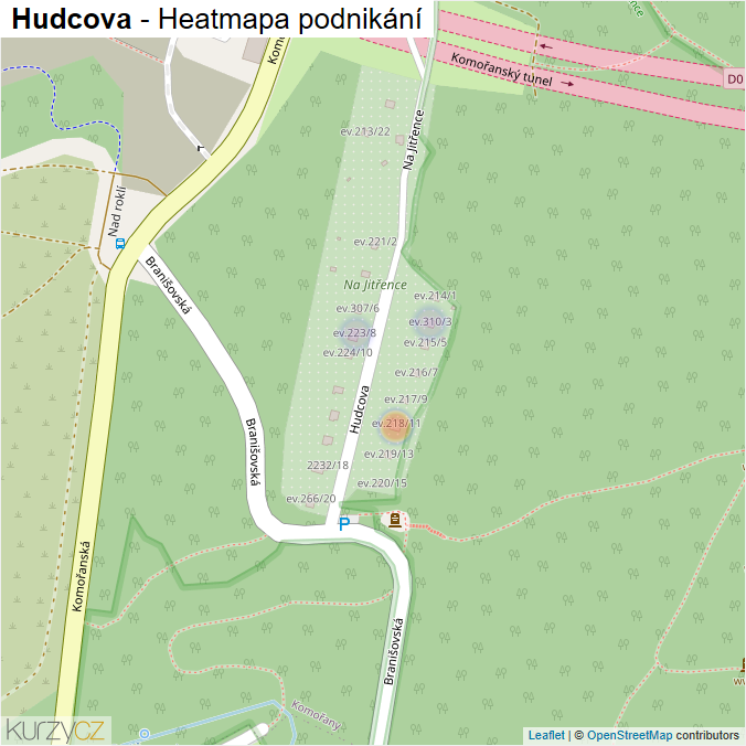 Mapa Hudcova - Firmy v ulici.