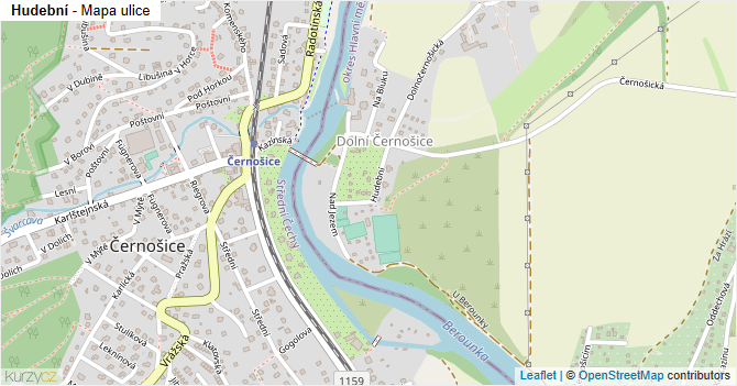 Hudební - mapa ulice