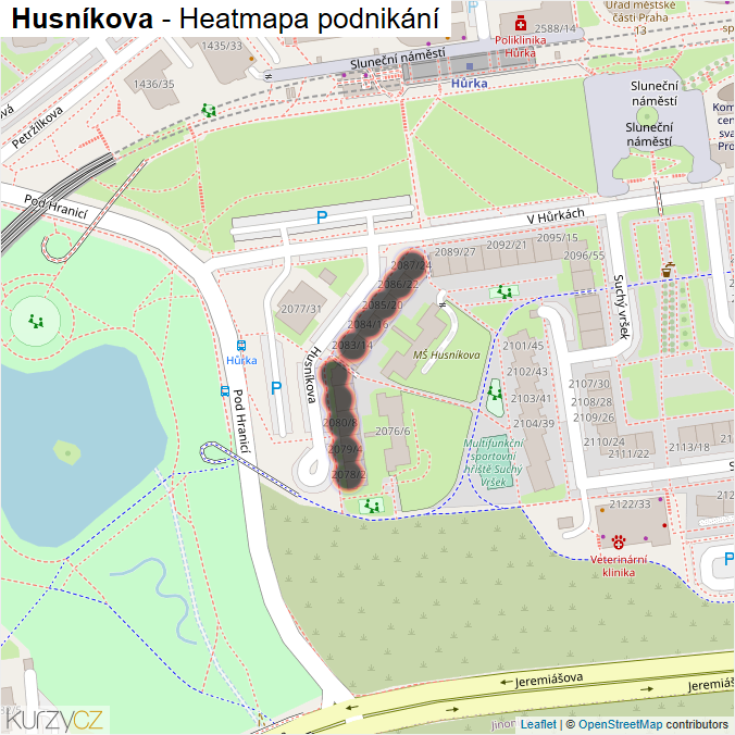Mapa Husníkova - Firmy v ulici.