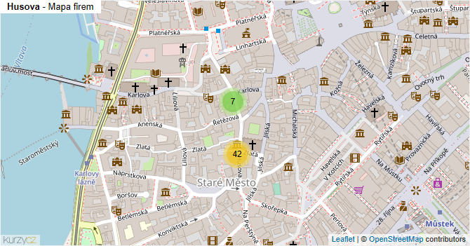 Husova - mapa firem
