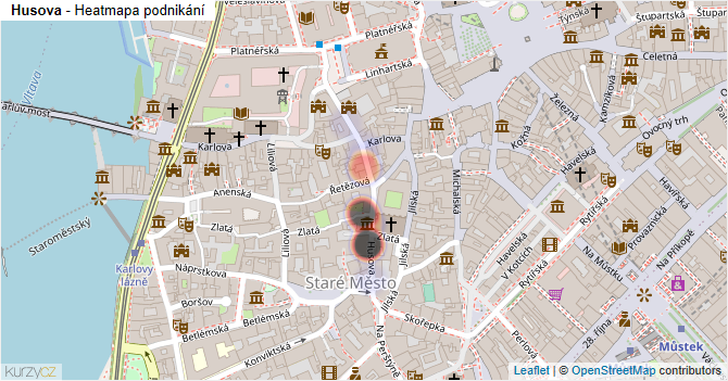 Husova - mapa podnikání