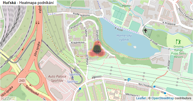 Huťská - mapa podnikání