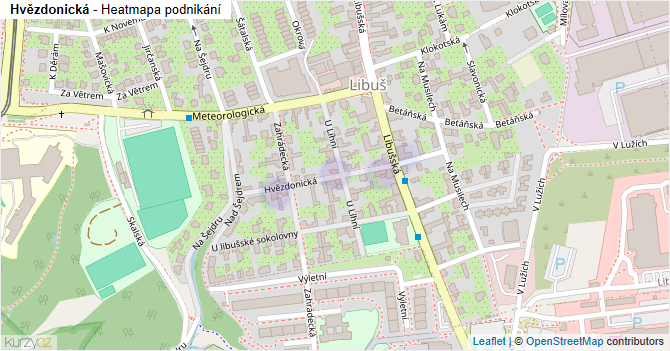 Hvězdonická - mapa podnikání