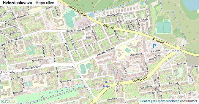 Hviezdoslavova - mapa ulice