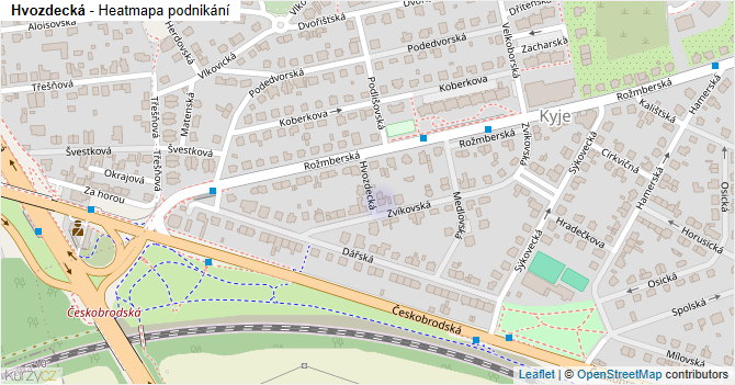Hvozdecká - mapa podnikání