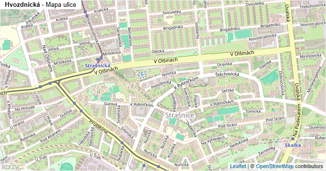 Hvozdnická - mapa ulice