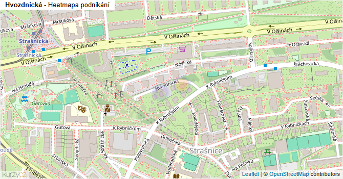 Hvozdnická - mapa podnikání