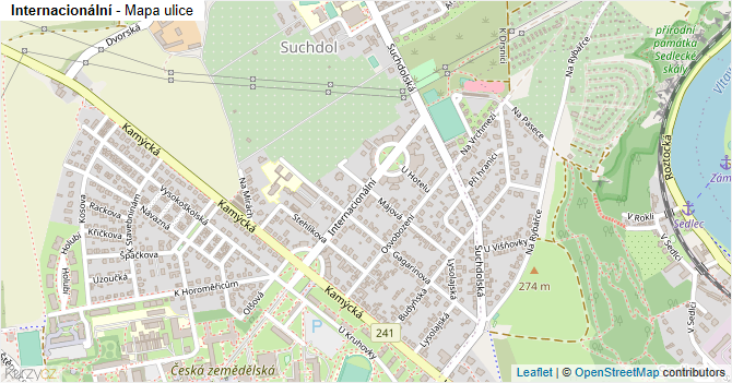Internacionální - mapa ulice
