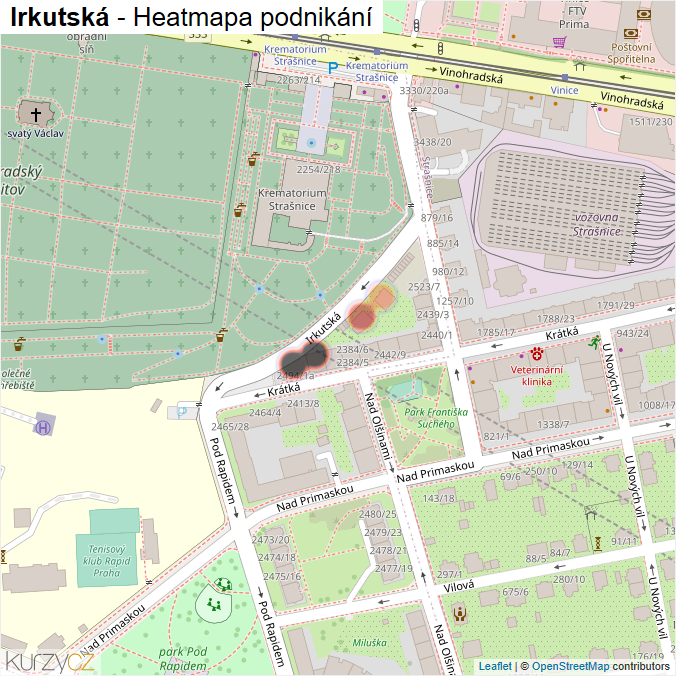Mapa Irkutská - Firmy v ulici.