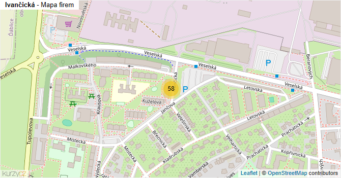 Ivančická - mapa firem