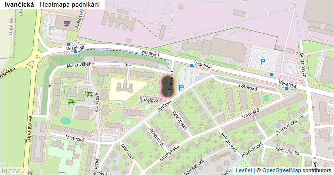 Ivančická - mapa podnikání