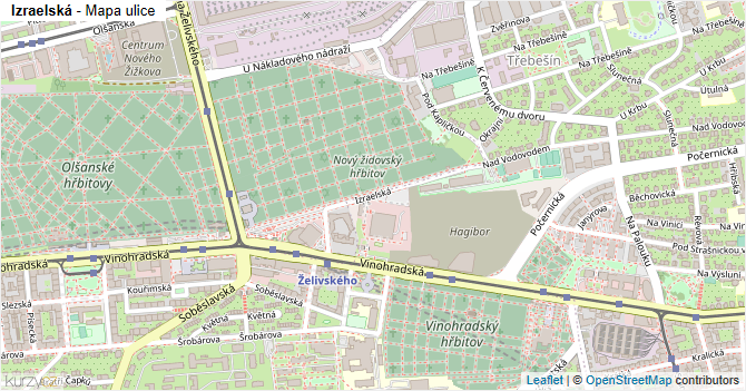 Izraelská - mapa ulice