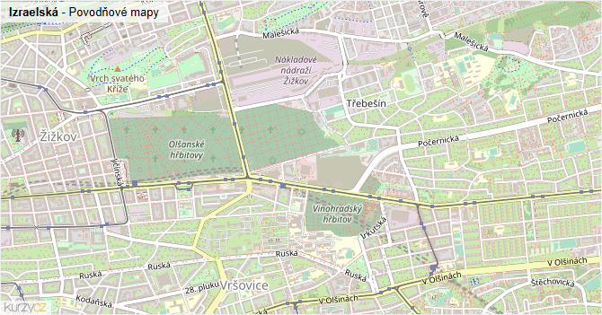 Izraelská - záplavové mapy stoleté vody