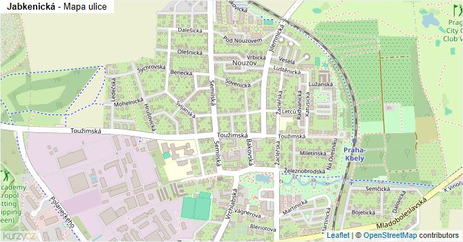 Jabkenická - mapa ulice