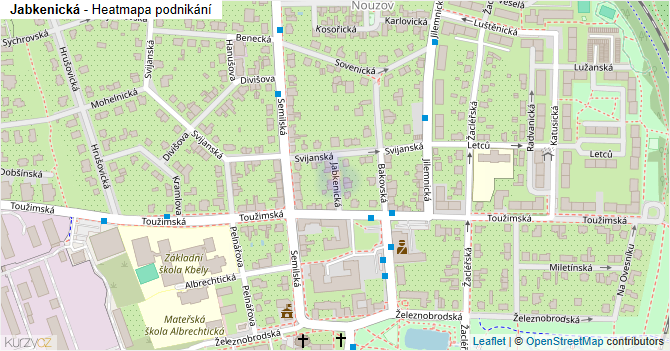 Jabkenická - mapa podnikání