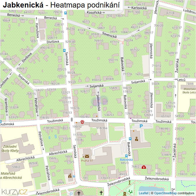 Mapa Jabkenická - Firmy v ulici.