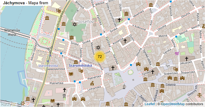 Jáchymova - mapa firem
