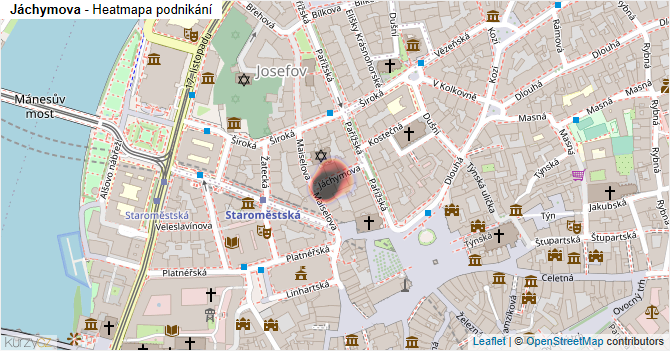 Jáchymova - mapa podnikání