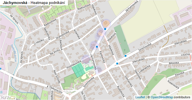 Jáchymovská - mapa podnikání