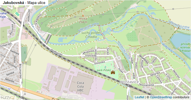 Jakubovská - mapa ulice