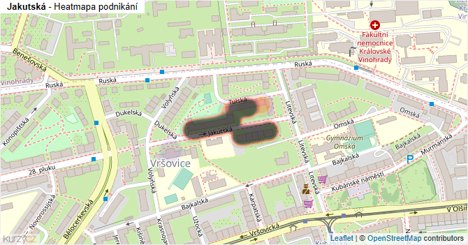 Jakutská - mapa podnikání